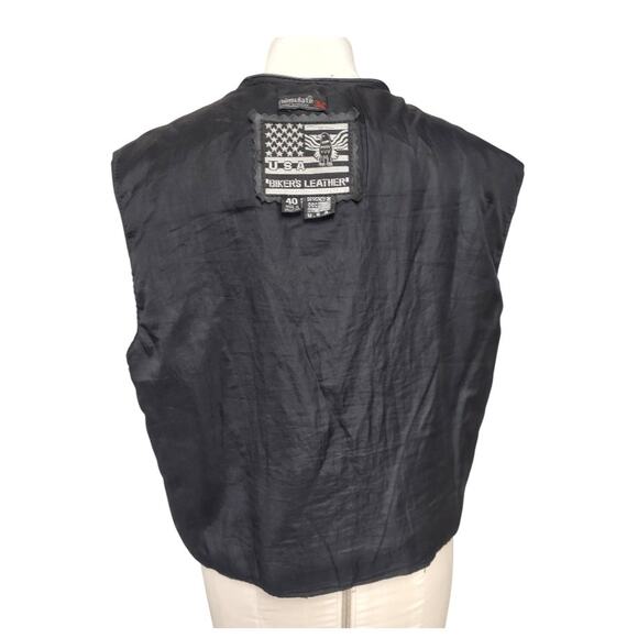 USA BIKERS Vintage Black Leather Moto Jacket Size 40 Thinsulate Removable Vest - Picture 12 of 14